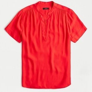 J. Crew Bright Red Short Sleeve Blouse